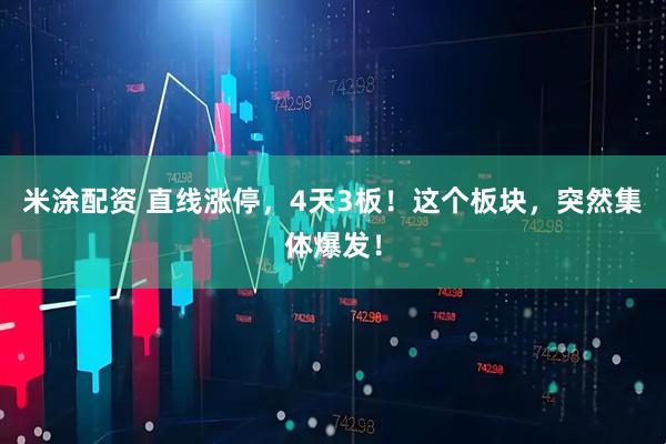 米涂配资 直线涨停，4天3板！这个板块，突然集体爆发！
